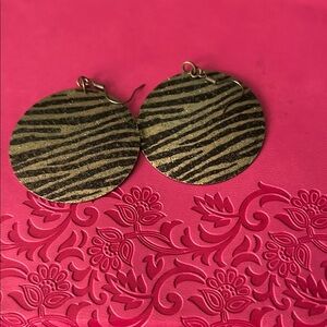 Zebra Pattern Gold Earrings
